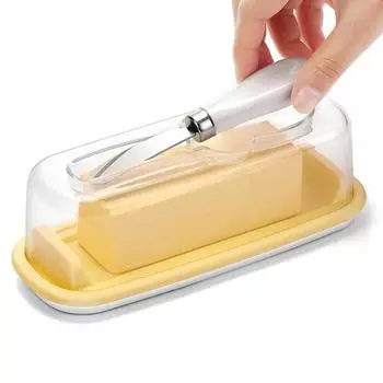 Большая герметичная масленка с крышкой и резаком-распределителем для восточно-западноевропейского масла, герметичный поддон для хранения масла для холодильника на прилавке жёлтый