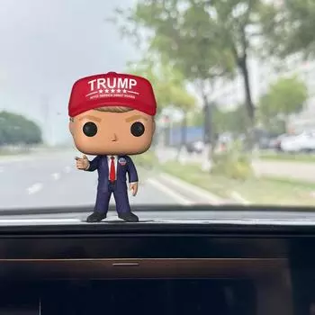 Большая голова американского президента, мультяшная статуэтка 45-го президента США, скульптура из смолы, приборная панель автомобиля, домашний офис, украшение для рабочего стола, орнамент A