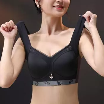 Большая грудь, красивая спина, полная чашка, антипровисающий, со сборками, регулировка груди, бюстгальтер без стальных колец, облегающий фасон. 75B