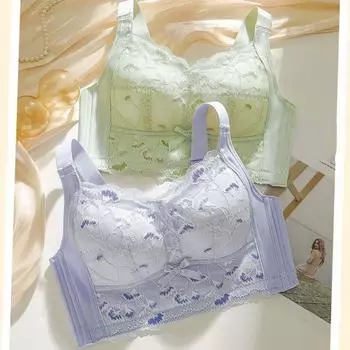 Большая грудь показывает маленькую грудь нижнее белье женский поли поддержка анти провисание регулируемый немагнитный не стальное кольцо температурный датчик бюстгальтер 34/75 синий