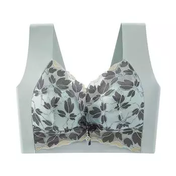 Большая грудь показывает маленькую грудь, верхняя часть для сна, поддерживающий бюстгальтер, большой размер, кружевное нижнее белье, женское бесшовное фиксированное чашечное нижнее белье M (recommended 80-50kg)