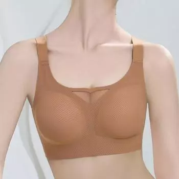 Большая грудь показывает небольшой размер, большой размер, бесшовный спортивный, антипровисающий, сборка под грудью, фиксированная чашка, чехол для бюстгальтера. 75B