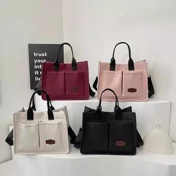 Большая холщовая сумка для рабочей одежды высокого качества, сумочка, сумка на одно плечо большой вместимости, сумка почтальона в стиле ретро, простая и художественная сумка через плечо