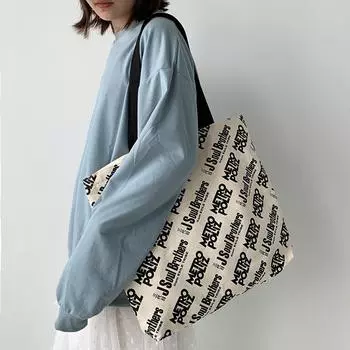 Большая холщовая сумка в стиле ретро — утолщенная, для занятий йогой, путешествий, школы и повседневного использования