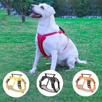 Большая и средняя новая шлейка для собак, тяговый трос, поводок для собак, ремень для собак, светоотражающий, втягивающийся, сплошной, на все сезоны XS красный