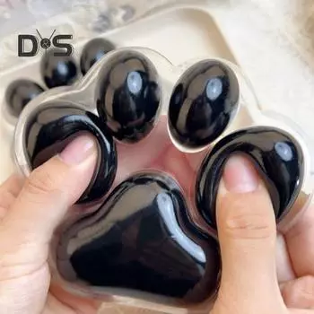 Большая игрушка-лапа для кошек, игрушка для снятия стресса, сжимающая и щипающая лапку для котят, сенсорная игрушка для детей, подростков и взрослых, мягкая игрушка-мяч TPR для снятия стресса, игрушка-лапа для животных чёрный