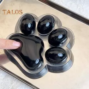 Большая игрушка-лапа для кошек, игрушка для снятия стресса, сжимающая и щипающая лапку для котят, сенсорная игрушка для детей, подростков и взрослых, мягкая игрушка-мяч TPR для снятия стресса, игрушка-лапа для животных чёрный