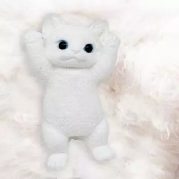 Большая игрушка-симуляция кошки, сжимающая тревожность, снятие стресса, черный белый котенок, щипает белый