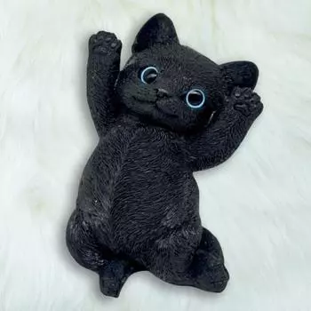 Большая игрушка-симуляция кошки, сжимающая тревожность, снятие стресса, черный белый котенок, сенсорная игрушка для детей и взрослых, мягкая игрушка-мяч TPR для снятия стресса, игрушка-фиджет для животных чёрный