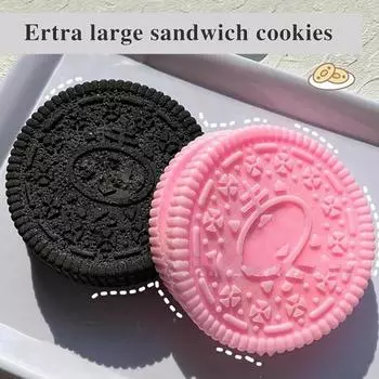 Большая игрушка-сжиматель печенья Мягкая игрушка-снятие стресса TPR Сенсорная игрушка для детей чёрный