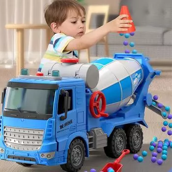 Большая имитационная инженерная модель бетоносмесителя инерционный транспортер бетоновоз цементовоз свет музыка детские игрушки подарок