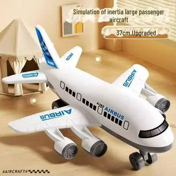Большая инерционная модель самолета A380 для детей