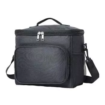 Большая изолированная сумка для обеда, сумка для хранения продуктов питания для ресторанов, большая вместимость, сумка для пикника, портативная утолщенная термосумка для льда чёрный