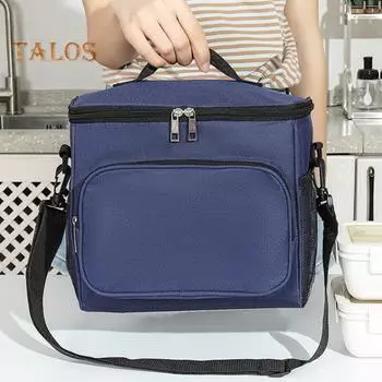 Большая изолированная сумка для обеда, сумка для хранения продуктов питания для ресторанов, большая вместимость, сумка для пикника, портативная утолщенная термосумка для льда чёрный