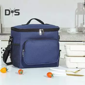 Большая изолированная сумка для обеда, сумка для хранения продуктов питания для ресторанов, большая вместимость, сумка для пикника, портативная утолщенная термосумка для льда чёрный