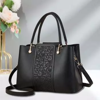 Большая красная женская сумка, женская сумка через плечо с узором в национальном стиле, универсальная мода, бесплатная сумка для мамы. синий