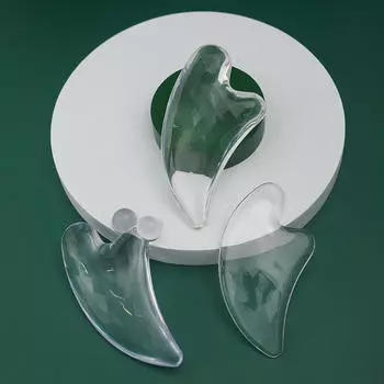 Большая кристальная доска для скребков, прозрачная, для лица, гуаша, косметические инструменты, многоцелевая доска для массажа рук, шеи и лица, для похудения Scraping board small прозрачный