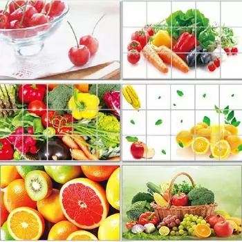 Большая кухонная машинка для ламповой сажи, маслостойкая наклейка, устойчивая к высоким температурам, маслостойкая наклейка, керамическая плитка, шкаф, декоративная настенная наклейка 90 * 60cm