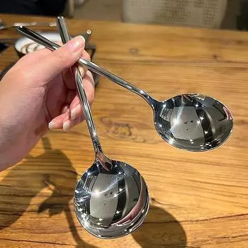 Большая квадратная кухонная ложка из нержавеющей стали с плоским дном, половник для рисового супа для десерта, мороженого, сервировочная лопатка, посуда серебряный