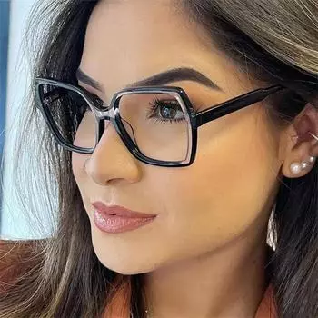 Большая квадратная оправа, анти-синий свет, очки с прозрачными линзами, цветные декоративные очки, компьютерные очки для женщин и мужчин Anti blue light