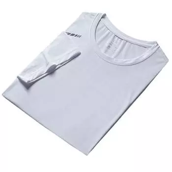 Большая летняя удобная мужская однотонная футболка с круглым вырезом и короткими рукавами, быстросохнущий тонкий топ Ice Feel 8XL белый
