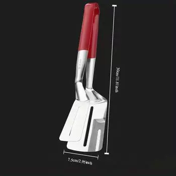 Большая лопатка для жарки из нержавеющей стали марки 304 с зажимом для стейков и утолщенной лопаткой для барбекю для приготовления рыбы L