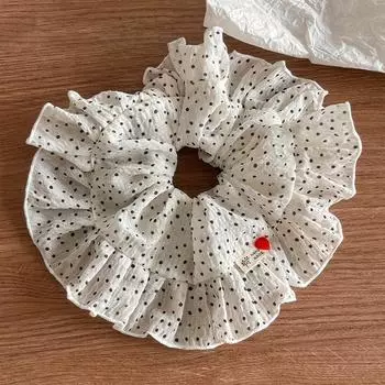 Большая минималистичная повязка на голову с оборками в горошек в виде толстой кишки, с нежным характером и пуговицей в форме сердца для женщин