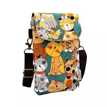 Большая многослойная наклонная сумка для сотового телефона для девочек, сумка через плечо, водонепроницаемая, устойчивая к пятнам, не требует стирки, женская сумка One Size зелёный