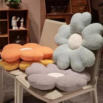 Большая мягкая подушка с пятью лепестками цветов, декор для комнаты для девочек, подушка-подсолнух, эркер, розовый цветок, подушка для сиденья в спальню 50CM серый