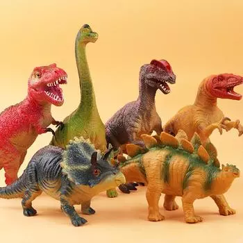 Большая мягкая резиновая игрушка-динозавр со звуком - модели тираннозавра и трицератопса для детей