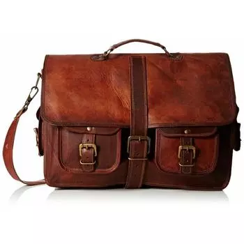 Большая мужская кожаная деловая сумка-мессенджер для ноутбука, портфель, сумка, новинка 16 x 12 x 5 in коричневый