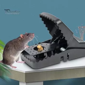 Большая мышеловка, легко срабатывающая ловушка для мышей с высокопрочной пружиной, для дома, амбара, склада, зернохранилища чёрный