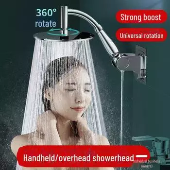 Большая насадка для душа под давлением для создания ощущения спа-салона в вашей ванной комнате — доступны модели с дождевой и ручной лейкой Punch-free large panel shower bracket