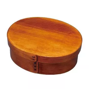 Большая одноярусная коробка для бенто Nagao Magewappa, лакированная FH05SU коричневый