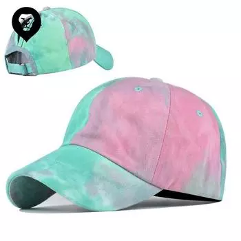 Большая окружность головы, крашеная в технике тай-дай шляпа из чистого хлопка, женская пустая шляпа-цилиндр, шляпа от солнца, хлопковая шляпа с хвостиком, бейсболка Adjustable