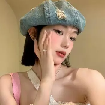 Большая окружность головы показывает лицо, маленькая восьмиугольная шляпа Bere дышащая и универсальна, ретро состарено и сломано M56-58cm чёрный