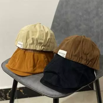 Большая окружность головы ретро берет для девочек шляпа вперед хлопок и лен дышащий большой размер плюс британский художник шляпа для мужчин M56-58cm жёлтый