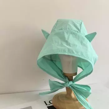 Большая окружность головы шляпа-ведро для показа мод маленькая шляпа для отдыха и путешествий солнцезащитная шляпа 2025 новая шляпа от солнца с кошачьими ушками для женщин M56-58cm чёрный