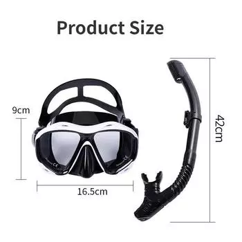 Большая оправа силиконовая маска для дайвинга полностью сухая дыхательная трубка снаряжение для занятий спортом на открытом воздухе подводное плавание очки для дайвинга комплект дыхательных трубок белый