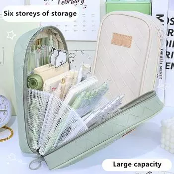 Большая открытая сумка-карандаш из искусственной кожи, вместительная сумка для хранения школьных принадлежностей, офисные принадлежности, креативная сумка для канцелярских принадлежностей