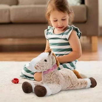 Большая плюшевая игрушка в виде лошади для девочек, большая плюшевая игрушка в виде лошади, подарок на день Святого Валентина, большая мягкая игрушка в виде лошади, пони, для верховой езды, плюшевая подушка, мягкая интерактивная игрушка в виде лошади S