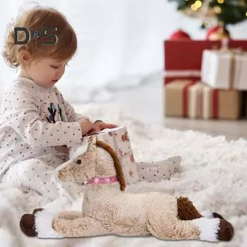 Большая плюшевая игрушка в виде лошади для девочек, большая плюшевая игрушка в виде лошади, подарок на день Святого Валентина, большая мягкая игрушка в виде лошади, пони, для верховой езды, плюшевая подушка, мягкая интерактивная игрушка в виде лошади S