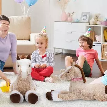 Большая плюшевая игрушка в виде лошади для девочек, большая плюшевая игрушка в виде лошади, подарок на день Святого Валентина, большая мягкая игрушка в виде лошади, пони, для верховой езды, плюшевая подушка, мягкая интерактивная игрушка в виде лошади S