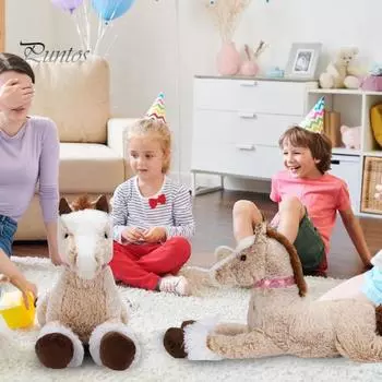 Большая плюшевая игрушка в виде лошади для девочек, большая плюшевая игрушка в виде лошади, подарок на день Святого Валентина, большая мягкая игрушка в виде лошади, пони, для верховой езды, плюшевая подушка, мягкая интерактивная игрушка в виде лошади S