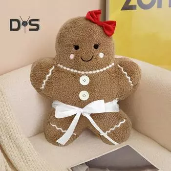 Большая плюшевая игрушка в виде пряничного человечка, мягкая рождественская кукла для детей, праздничный домашний декор, подарок на день рождения для мальчиков и девочек B