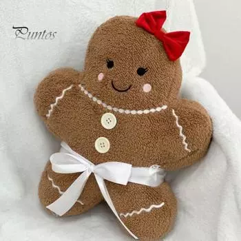 Большая плюшевая игрушка в виде пряничного человечка, мягкая рождественская кукла для детей, праздничный домашний декор, подарок на день рождения для мальчиков и девочек B