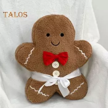 Большая плюшевая игрушка в виде пряничного человечка, мягкая рождественская кукла для детей, праздничный домашний декор, подарок на день рождения для мальчиков и девочек B