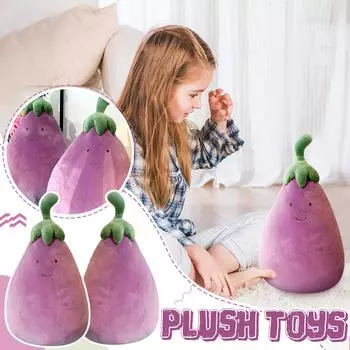 Большая плюшевая кукла-баклажан, игрушка в подарок, мультфильм, детская тряпичная кукла, детская подарочная подушка One Size