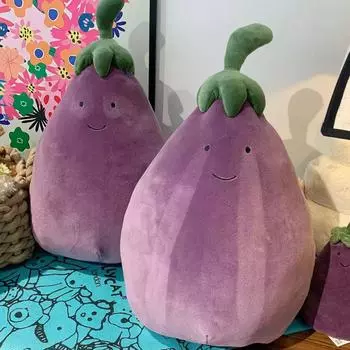 Большая плюшевая кукла-баклажан, игрушка в подарок, мультфильм, детская тряпичная кукла, детская подарочная подушка One Size