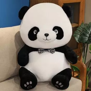 Большая плюшевая кукла Панда-джентльмен с бантом, кукла Панда-гигант, большая декоративная подушка для подарков на День защиты детей 36cm